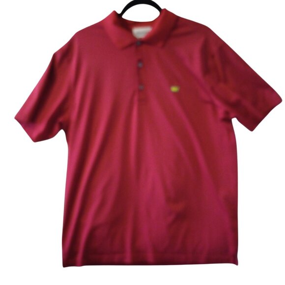 Masters Performance Red & Blue Striped Polo Shirt L Polyester Mens Short Sleeve - Picture 2 of 7